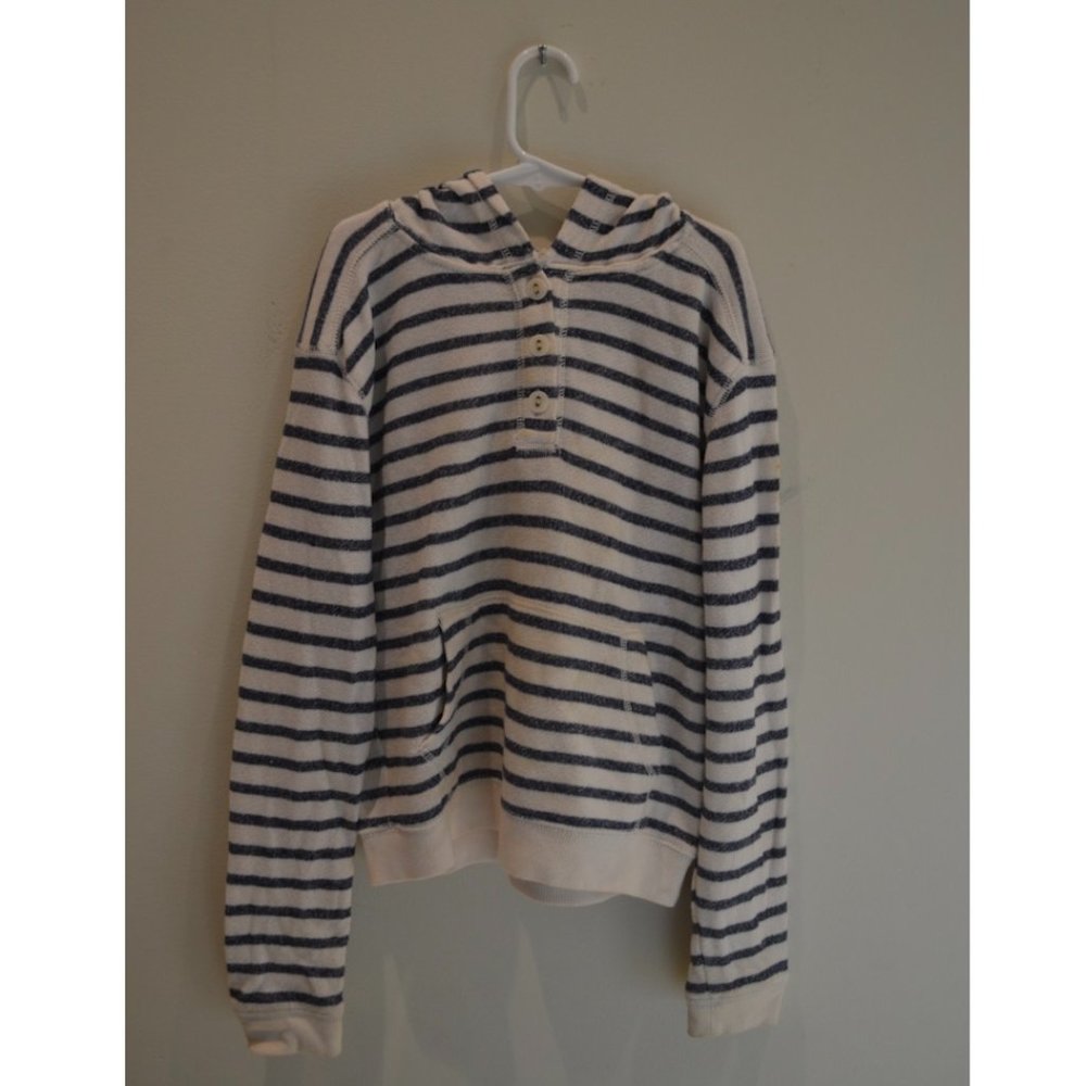GapKids Girls (10) White Striped Hoodie
